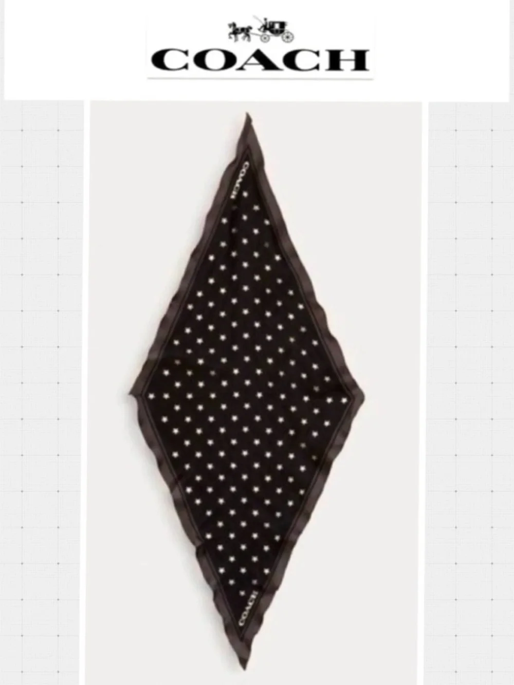 Coach Star Print Silk Diamond Scarf